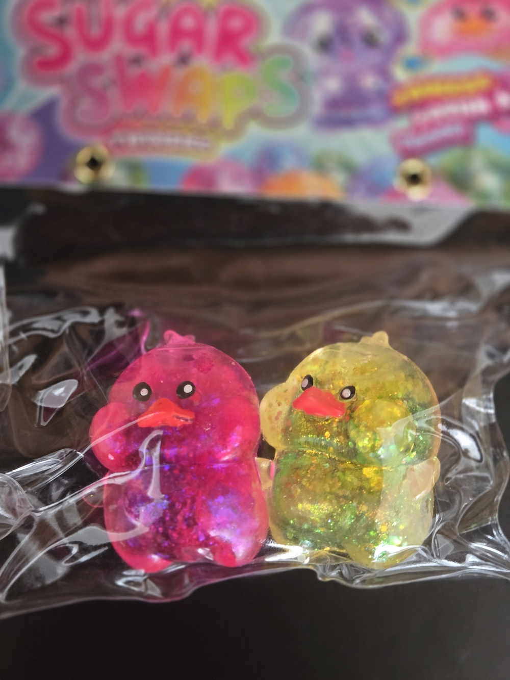 Sugar Swaps Glitter Duck Toy Duo - Pink & Yellow